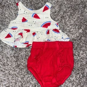 Cat & jack watermelon baby girl outfit 12M